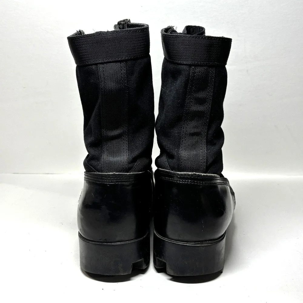 Combat Boots‎ Mens 10R Black Leather Canvas Steel Shank Military Gorpcore